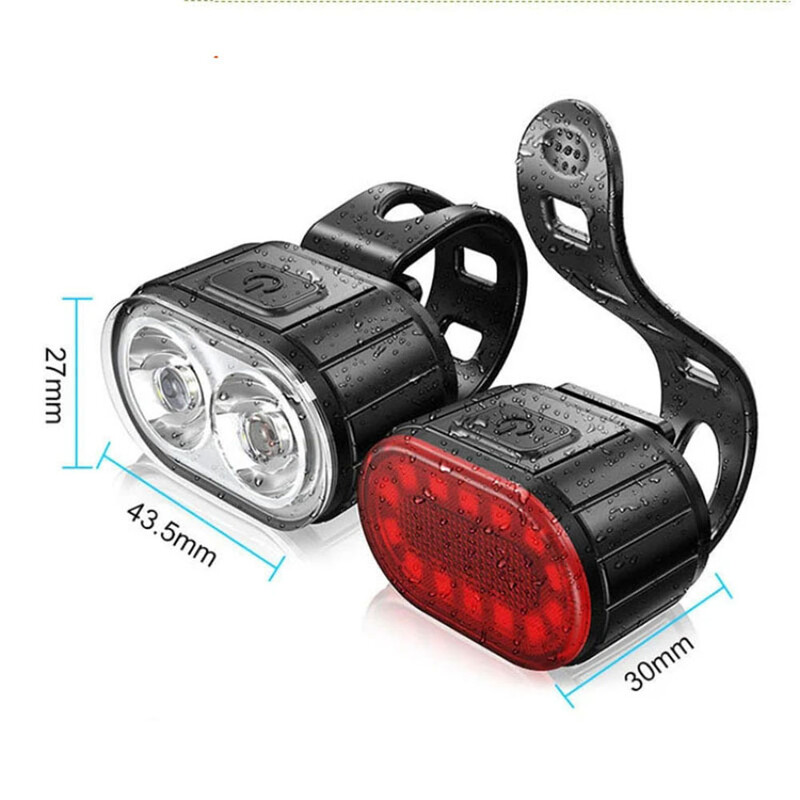 Set de faruri față spate pentru bicicletă, cu încărcare USB, pentru bicicletă, fară rezistentă la apă, MTB, pentru ciclism, fară spate, lanternă cu LED, accesorii pentru biciclete