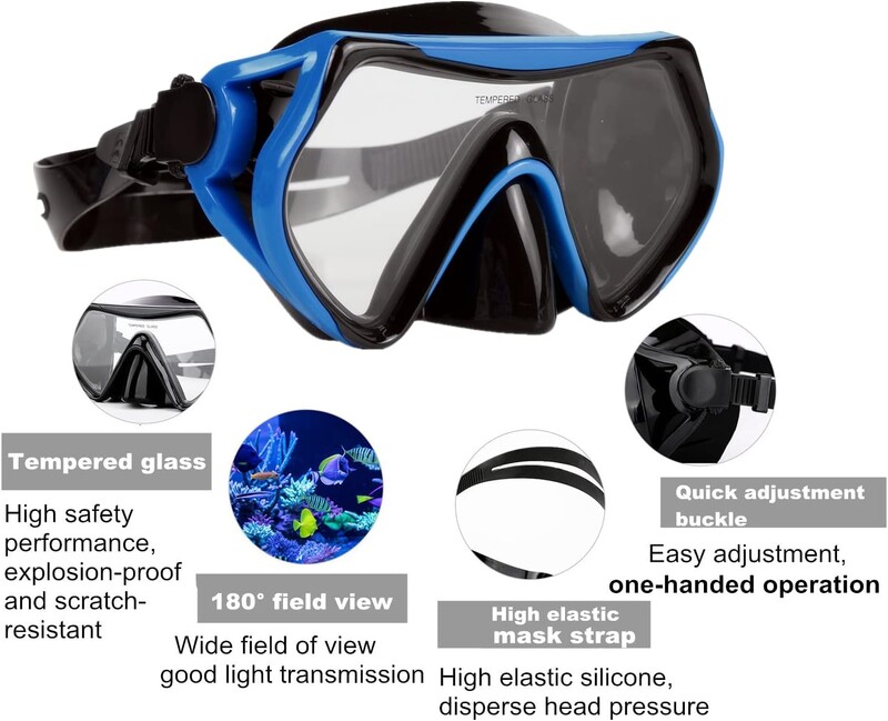 Komplet s disalicom, panoramska maska za disanje protiv magljenja i suha cijev za disanje protiv curenja. oprema za ronjenje za odrasle