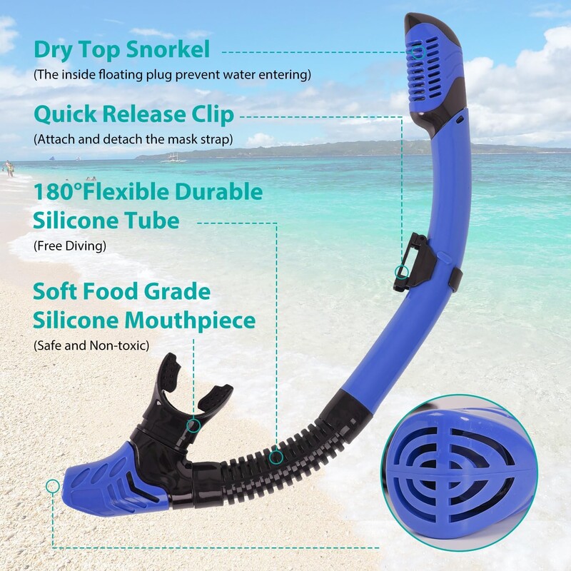 Komplet s disalicom, panoramska maska za disanje protiv magljenja i suha cijev za disanje protiv curenja. oprema za ronjenje za odrasle