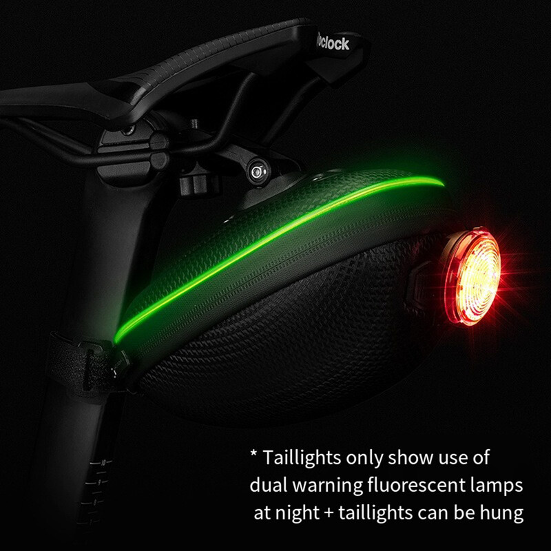 ROCKBROS Svjetleća torba za bicikl EVA Hard Shell stražnja torba za rep, mogu se objesiti stražnja svjetla, torba za bicikl ispod sjedala Dodaci za biciklizam na otvorenom