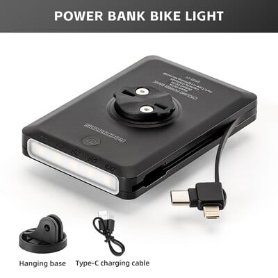 Svetlo na bicykel ROCKBROS pre 5000mAh powerbanku, nabíjanie cez USB, nabíjanie počítačových svetiel Garmin Bryton IGS
