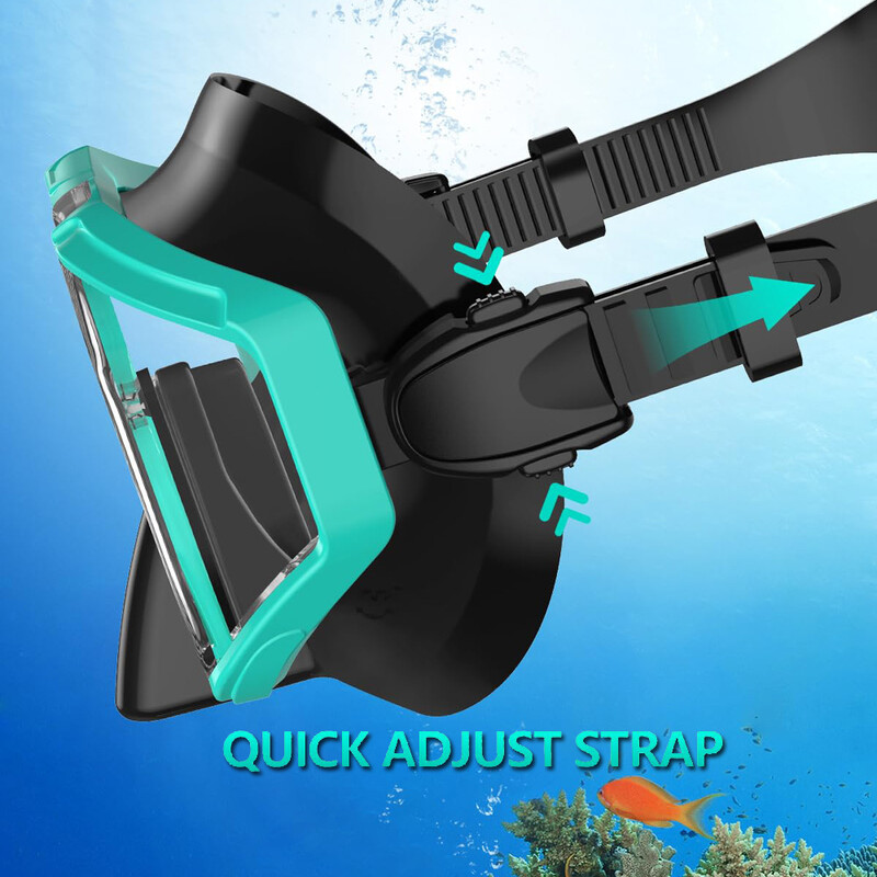 Maska za ronjenje s 3 prozora Panoramski široki pogled HD s tri leće, podesivo ronjenje s disalicom Plivanje Ronjenje za odrasle i djecu
