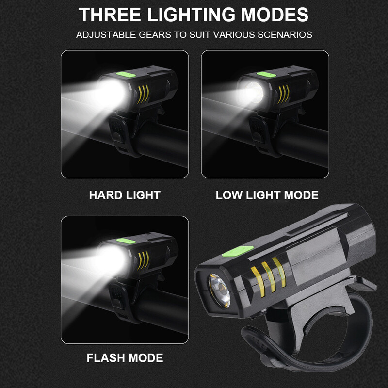 Komplet svjetala za bicikl Svjetlina prednjeg svjetla USB Punjiva Jednostavna instalacija 3 načina Dodatna oprema za bicikle za cestovnu MTB