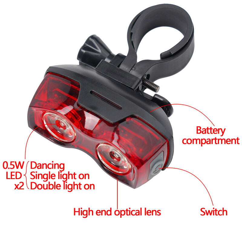 7CM*3.5CM*3CM Stražnje svjetlo za bicikle Brdski bicikl Crveno svjetlo Stražnje svjetlo Horizontalno ili okomito stražnje svjetlo Upozorenje za noćnu vožnju
