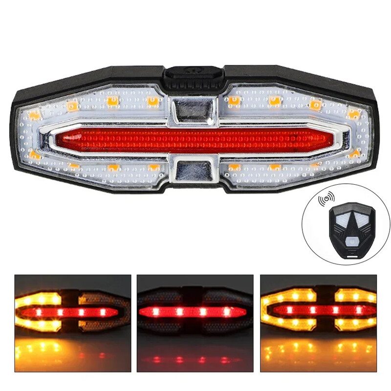 Задна светлина за велосипед USB зареждане Дистанционно управление Мигач Нощни бележки Мигащо име на продукта Безопасност при колоездене