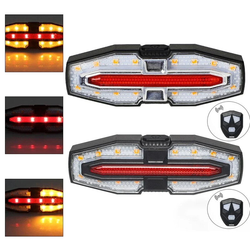 Задна светлина за велосипед USB зареждане Дистанционно управление Мигач Нощни бележки Мигащо име на продукта Безопасност при колоездене