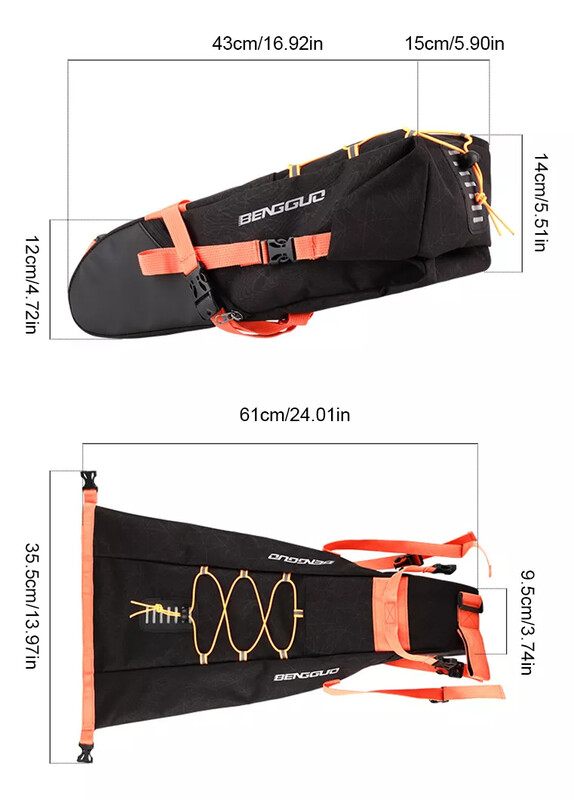 Torba za sedlo za bicikl Vodootporni MTB cestovni bicikl 10L velikog kapaciteta Biciklizam ispod torbe Sklopiva stražnja torba za vanjski dio Pribor za prtljažnik