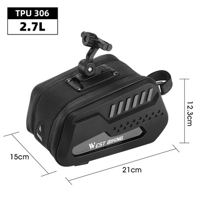 WEST BIKING Vodootporna torba za sedlo za bicikl Tvrdi TPU MTB cestovni bicikl ispod sjedala Stražnja torba za brzo otpuštanje bisaga Dodaci za bicikl