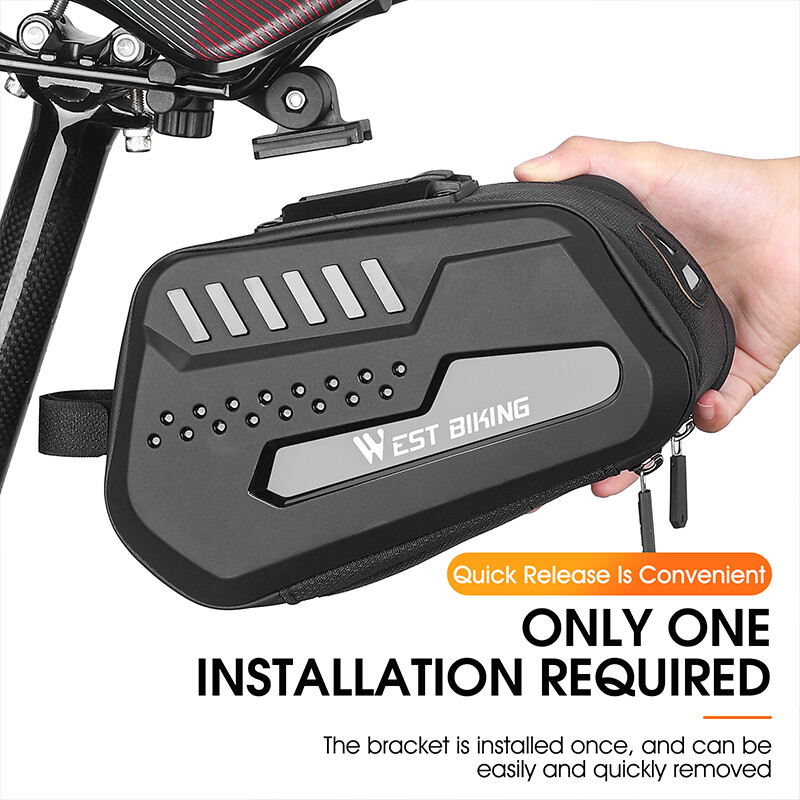 WEST BIKING Vodootporna torba za sedlo za bicikl Tvrdi TPU MTB cestovni bicikl ispod sjedala Stražnja torba za brzo otpuštanje bisaga Dodaci za bicikl