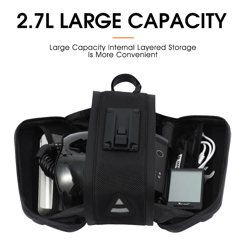 WEST BIKING Vodootporna torba za sedlo za bicikl Tvrdi TPU MTB cestovni bicikl ispod sjedala Stražnja torba za brzo otpuštanje bisaga Dodaci za bicikl