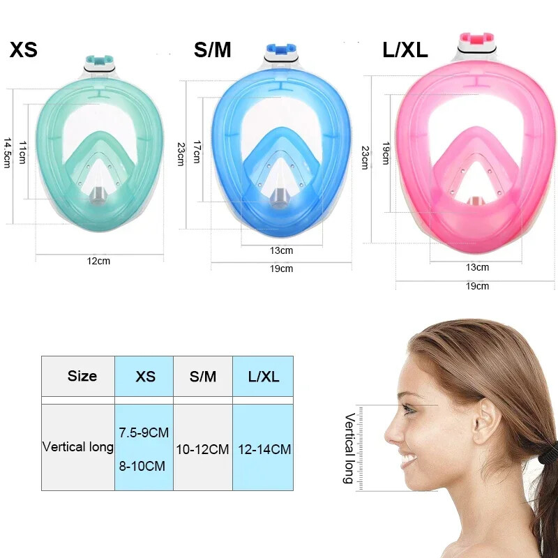 Podvodna maska za ronjenje protiv zamagljivanja za cijelo lice Maske za disanje za ronjenje Sigurna vodootporna oprema za plivanje za odraslu djecu