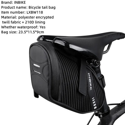 INBIKE Torba za sjedalo bicikla Vodootporna torba za sjedalo bicikla Torba za sjedalo bicikla Ultralagana torba za stražnji rep Torbica za stražnje sjedalo bicikla