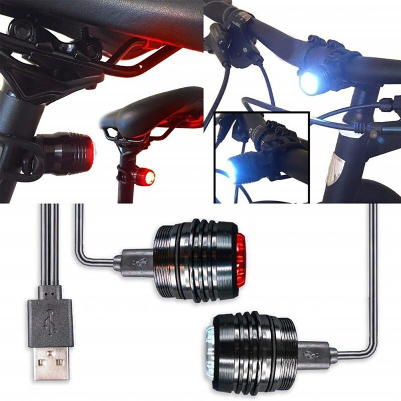 LED dviračio galinis žibintas dviračio priekinis galinis žibintas USB įkraunamas saugos įspėjimas dviračio priekinių žibintų lempa sauga Bicicleta Для Велосипеда