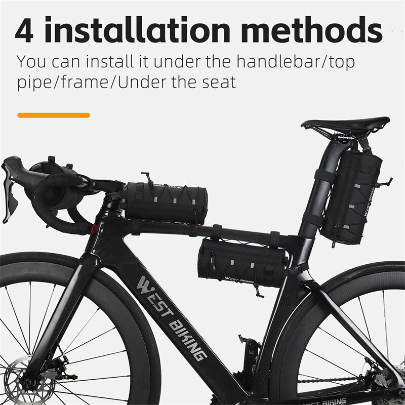 WEST BIKING Μπροστινή τσάντα ποδηλάτου Μεγάλης χωρητικότητας Αδιάβροχη τσάντα τιμονιού ποδηλασίας πολλαπλών λειτουργιών Road MTB Τσάντα σωλήνα πλαισίου ποδηλάτου