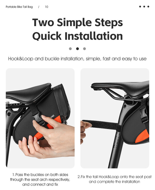 WEST BIKING Prijenosna stražnja torba za bicikl 1.2L ultralaka torba za mini bicikl Vodootporna reflektirajuća biciklistička torba Dodaci za bicikl