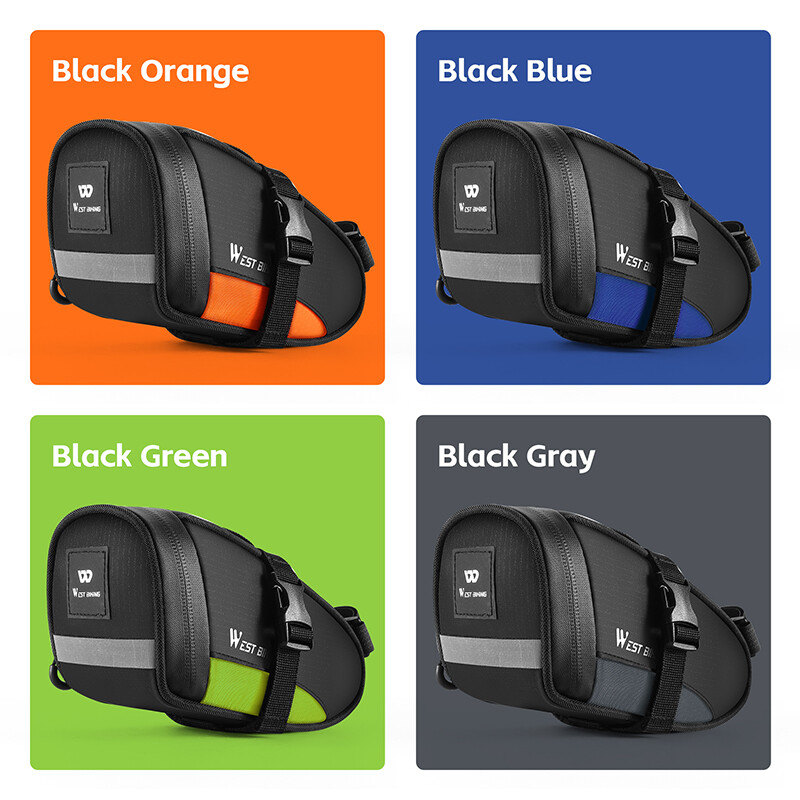WEST BIKING Prijenosna stražnja torba za bicikl 1.2L ultralaka torba za mini bicikl Vodootporna reflektirajuća biciklistička torba Dodaci za bicikl