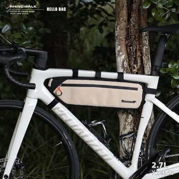 Rhinowalk Bike Frame Bag 2.1L-2.7L Bicycle Under Tube Bag Triangle Bag διπλής όψης Σύστημα δεσίματος με φερμουάρ στο κάτω μέρος