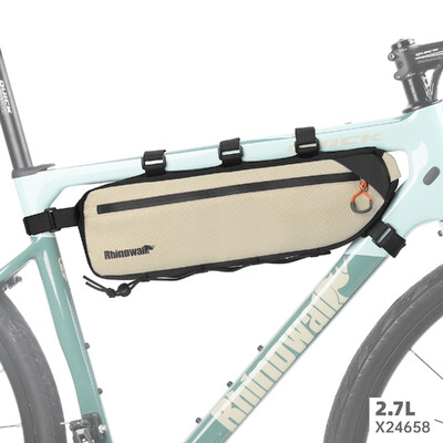Rhinowalk torba za okvir bicikla 2.1L-2.7L torba za bicikle ispod zračnice otporna na prskanje Trokutasta torba dvostrana SBS patentni zatvarač Bottom Binding System