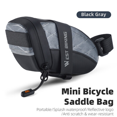 WEST BIKING Biciklistička torba za sedlo Mini prijenosna PU vodoodbojna torba za bicikl ispod sjedala Reflektirajuće torbe za alat Biciklistička 3D bisagena torba