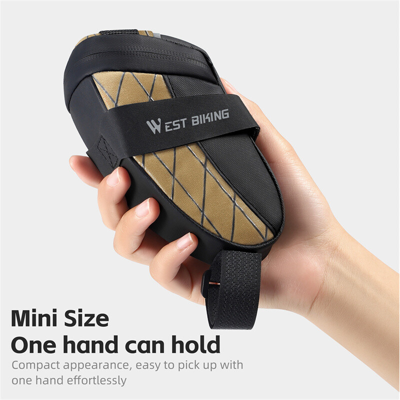 WEST BIKING Biciklistička torba za sedlo Mini prijenosna PU vodoodbojna torba za bicikl ispod sjedala Reflektirajuće torbe za alat Biciklistička 3D bisagena torba