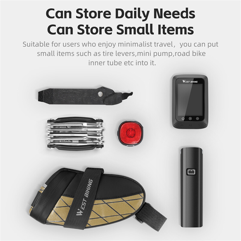 WEST BIKING Biciklistička torba za sedlo Mini prijenosna PU vodoodbojna torba za bicikl ispod sjedala Reflektirajuće torbe za alat Biciklistička 3D bisagena torba