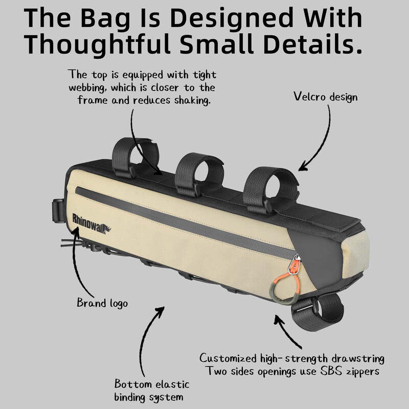 Rhinowalk torba za okvir bicikla vodootporna 2.1L/2.7L biciklistička trokutasta torba ispod cijevi s dnom elastičnim sustavom vezivanja