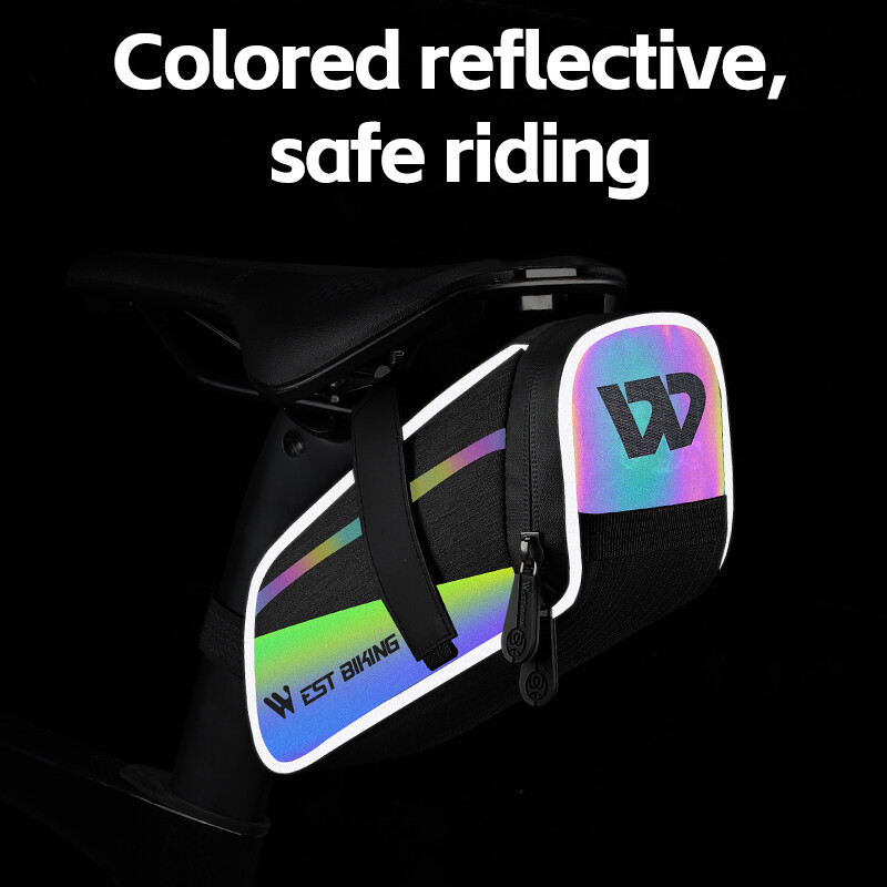 WEST BIKING Šarena torba za sedlo bicikla Prijenosna MTB torba za bicikl Reflektirajuća torba za stražnje sjedalo Vodootporna torba za jahanje sedla