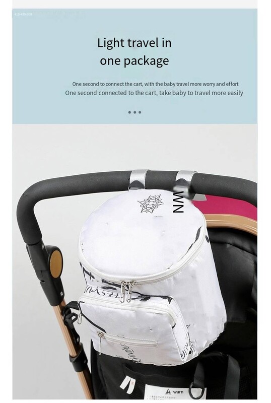 Genți organizatoare pentru cărucior negru Mummy Geantă de călătorie de mare capacitate Suport pentru sticle Carucior Genți pentru scutece Accesorii pentru cărucior