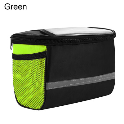 1 buc. Genți pentru ciclism din pânză Oxford, bandă reflectorizantă de siguranță pentru ghidon de bicicletă, geantă cu fermoar, tub din față pentru bicicletă, accesoriu pentru coș