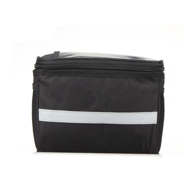 1 buc. Genți pentru ciclism din pânză Oxford, bandă reflectorizantă de siguranță pentru ghidon de bicicletă, geantă cu fermoar, tub din față pentru bicicletă, accesoriu pentru coș