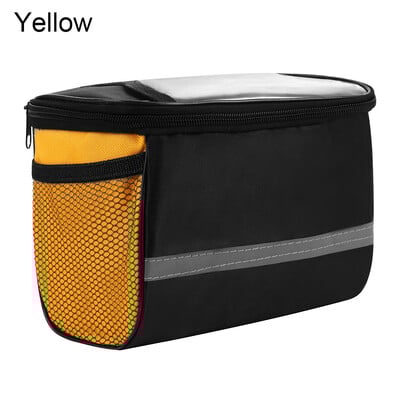 1 buc. Genți pentru ciclism din pânză Oxford, bandă reflectorizantă de siguranță pentru ghidon de bicicletă, geantă cu fermoar, tub din față pentru bicicletă, accesoriu pentru coș