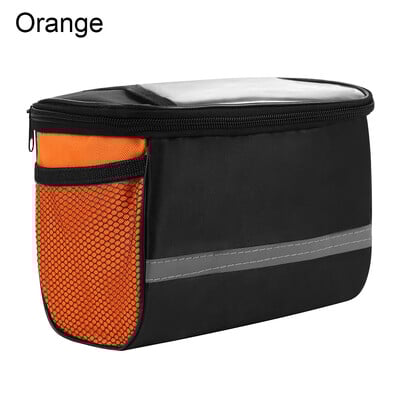 1 buc. Genți pentru ciclism din pânză Oxford, bandă reflectorizantă de siguranță pentru ghidon de bicicletă, geantă cu fermoar, tub din față pentru bicicletă, accesoriu pentru coș