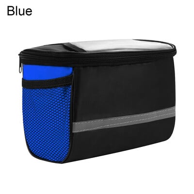 1 buc. Genți pentru ciclism din pânză Oxford, bandă reflectorizantă de siguranță pentru ghidon de bicicletă, geantă cu fermoar, tub din față pentru bicicletă, accesoriu pentru coș