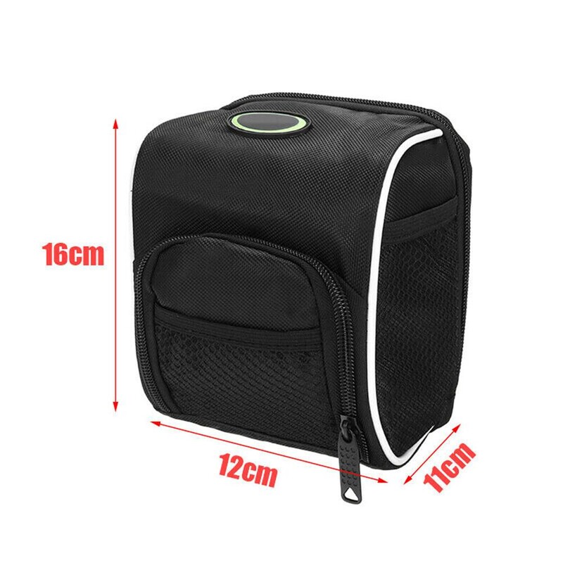 1 buc. Genți pentru ciclism din pânză Oxford, bandă reflectorizantă de siguranță pentru ghidon de bicicletă, geantă cu fermoar, tub din față pentru bicicletă, accesoriu pentru coș