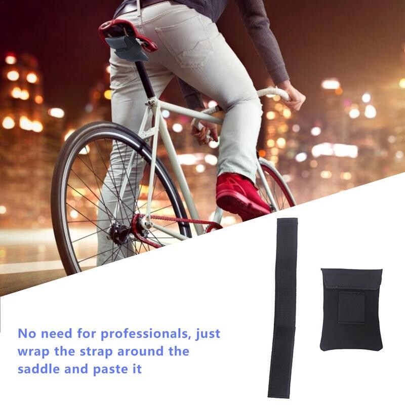 Čierna malá cyklistická taška na horský bicykel, úložné vrecko na horský bicykel, na uloženie opravného náradia, fľaše s vodou, malá a ľahká podsedlová taška