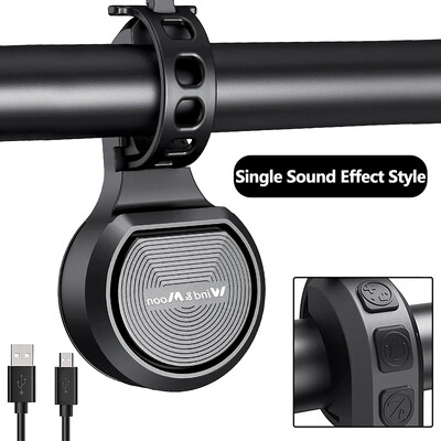 Zvono za bicikle Vodootporna zvona za trube Prijenosni USB punjenje Sigurnosna električna truba za brdski bicikl Alarm za trubu Glasno zvono Dodaci za bicikl