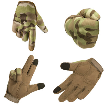 Multicam Tactical Gloves Άνδρες Υπαίθριο κυνήγι Πεζοπορία Αναρρίχηση Αθλητικά Κάμπινγκ Μάχη Αντιολισθητική Ποδηλασία Γάντια με τα δάχτυλα Γυναίκες