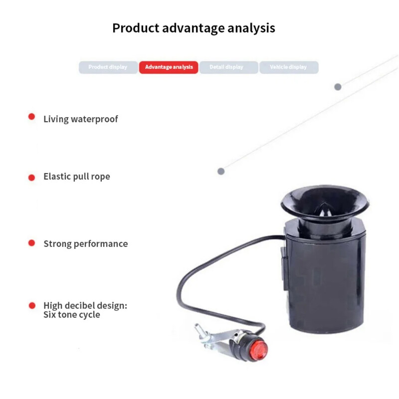 6-zvučno zvono za bicikl Elektronički jaki glasni alarm Sirene Sigurnost Ultra-glasan Vodootporni alarm za bicikl Upozorenje Dodaci za biciklizam
