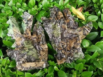 Hunting Ghillie Gloves Camouflage Suit Gloves Bionic Leafy Camouflage Headwear for Jungle Wildlife Photography Camo