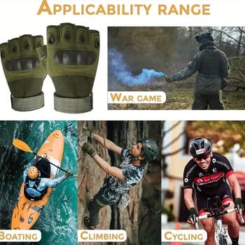 Γάντια τακτικής εξωτερικού χώρου Half Finger Paintball Airsoft Shot Combat Anti-Slid Men Bicycle Camping Gloves Hunting Protective tool