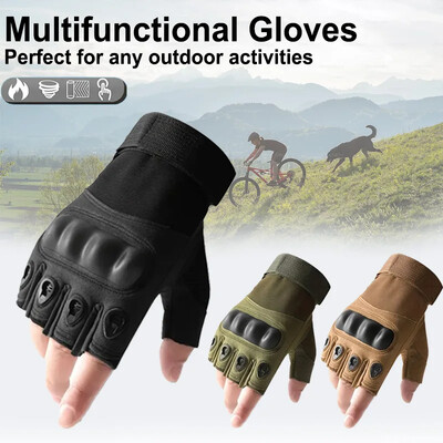 Γάντια τακτικής εξωτερικού χώρου Half Finger Paintball Airsoft Shot Combat Anti-Slid Men Bicycle Camping Gloves Hunting Protective tool