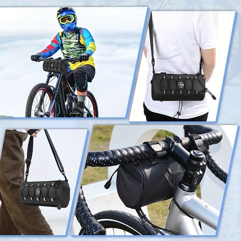 Vodootporna torba za upravljač bicikla - torba za upravljač bicikla s velikim reflektirajućim područjem i trakama, prednja torbica s vodootpornim patentnim zatvaračem