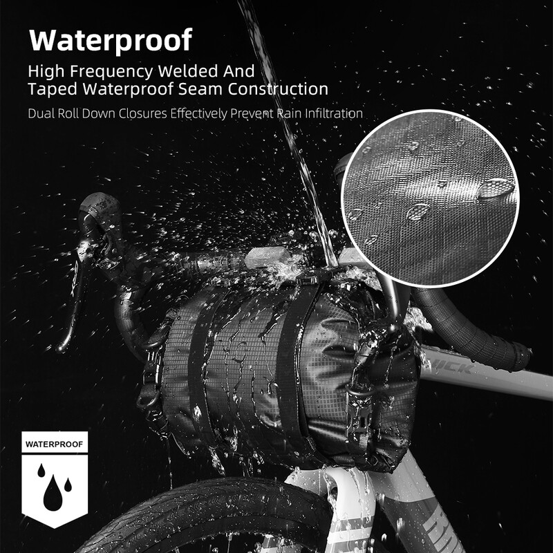 Rhinowalk Bilke kormányhevederek 12 literes száraztáska vízálló levehető első táska nagy méretű rögzíthető alaphoz illeszkedik MTB országúti kerékpározáshoz