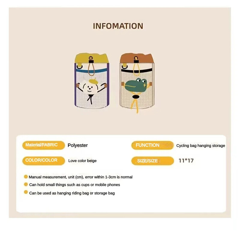 1 vnt., priekinės rankenos pakabinamas krepšys Mielas kalnų dviračių krepšys, dviračio priekinės sijos laikymo krepšys, dviračio priedai