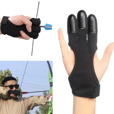 1 PC Αθλητικά αξεσουάρ εξωτερικού χώρου Shooting Hand Guard Protector 3 Fingers Protective Gloves Archery Finger Guard Recurve Bow