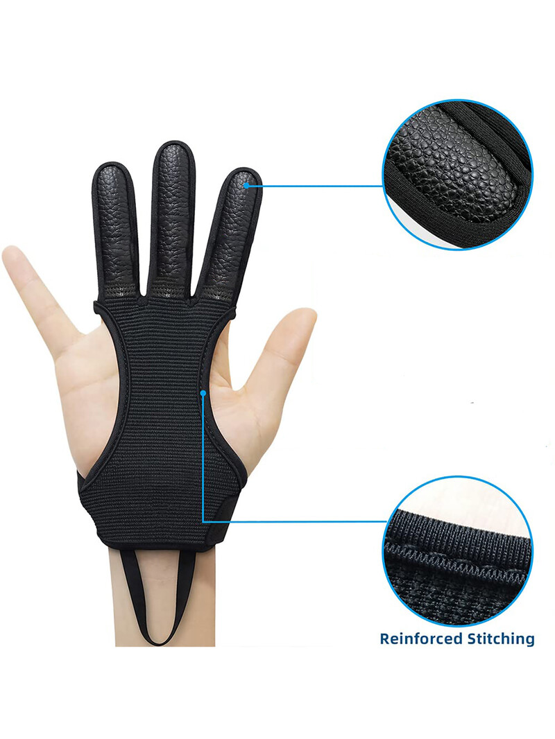 Oprema za lov Streličarske rukavice Lovačka kožna zaštita za tri prsta Prikladna za tinejdžere, odrasle i početnike