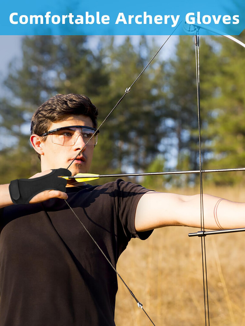 Oprema za lov Streličarske rukavice Lovačka kožna zaštita za tri prsta Prikladna za tinejdžere, odrasle i početnike