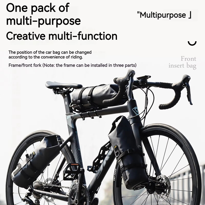 Velosipēda priekšējā dakšu soma āra ūdensnecaurlaidīga soma 5 L ietilpība šosejas kalnu velosipēdam tālsatiksmes ceļojumu soma Velosipēdu komplekts Velosipēdu nodalījums