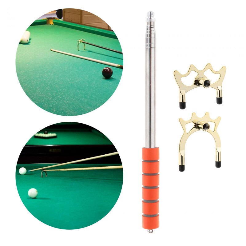 Štap za biljarski štap na uvlačenje s glavom za most, držač štapa za bilijar Dodatak za biljarski štap od nehrđajućeg čelika za igranje kod kuće