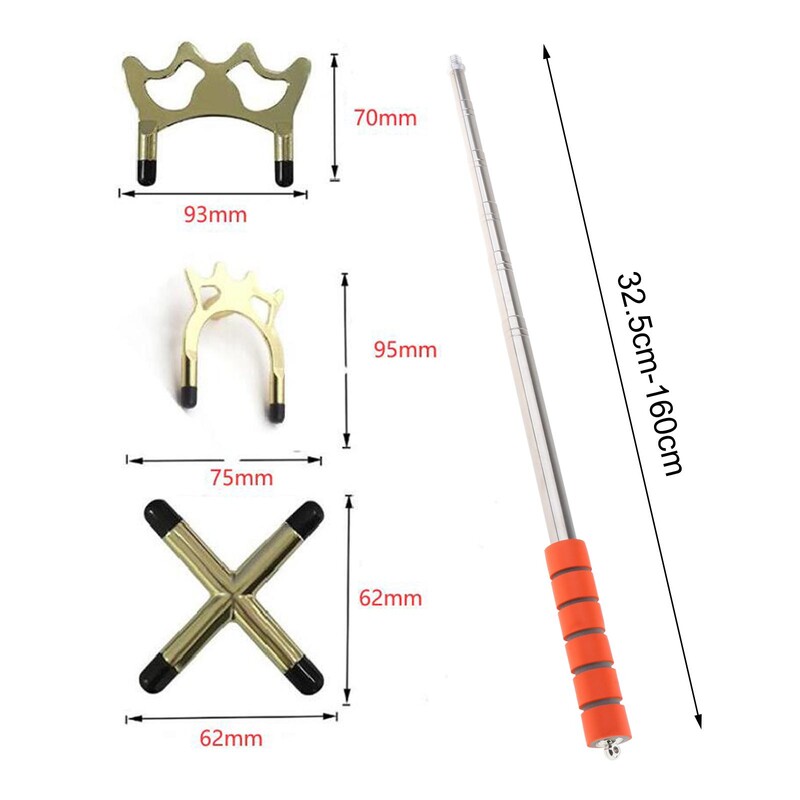 Štap za biljarski štap na uvlačenje s glavom za most, držač štapa za bilijar Dodatak za biljarski štap od nehrđajućeg čelika za igranje kod kuće